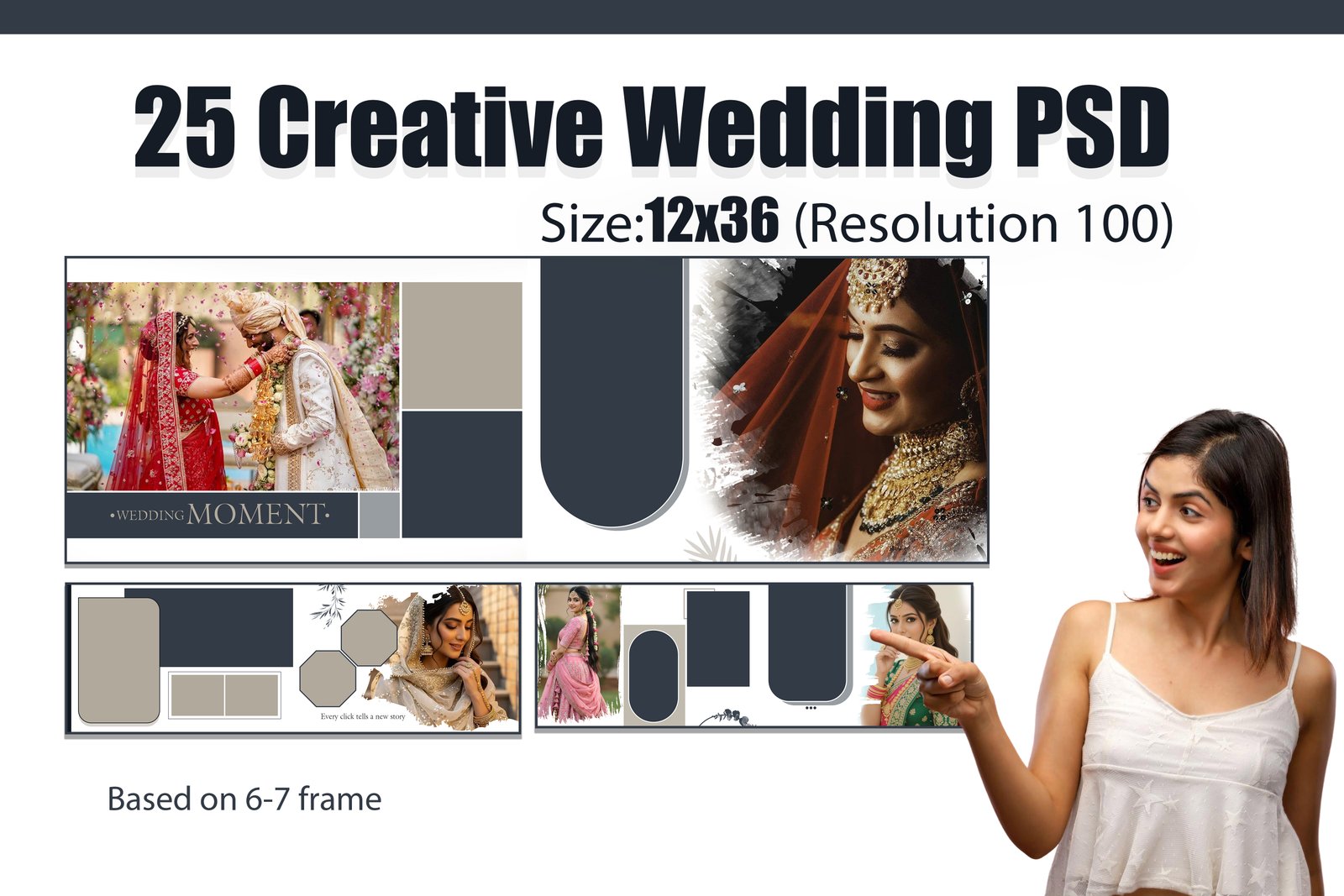 25 Sheet 12X36  Creative Wedding PSD
