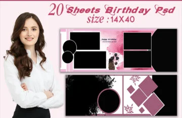 20 Sheet 14X40 Birthday PSD