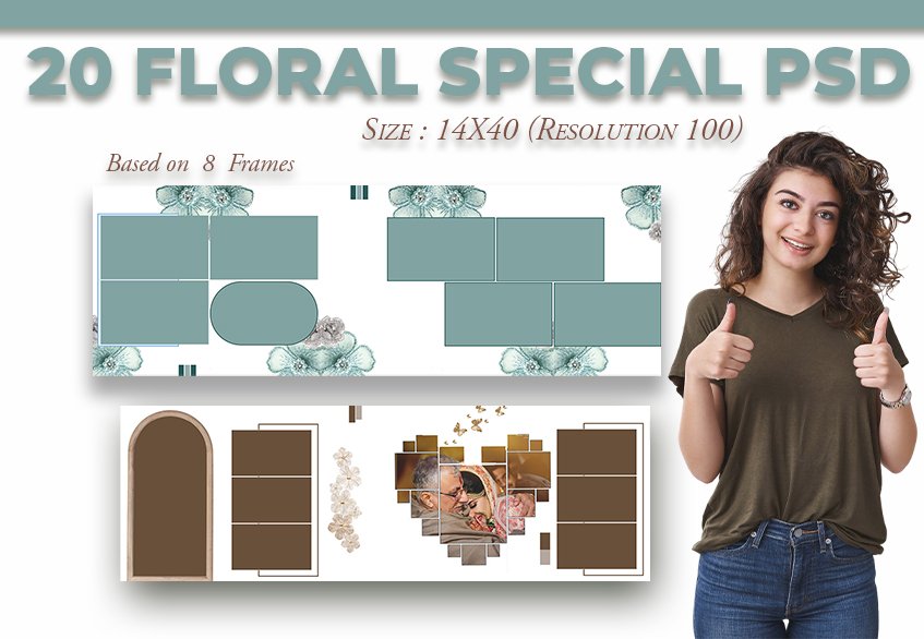 20 Floral Design PSD 14X40