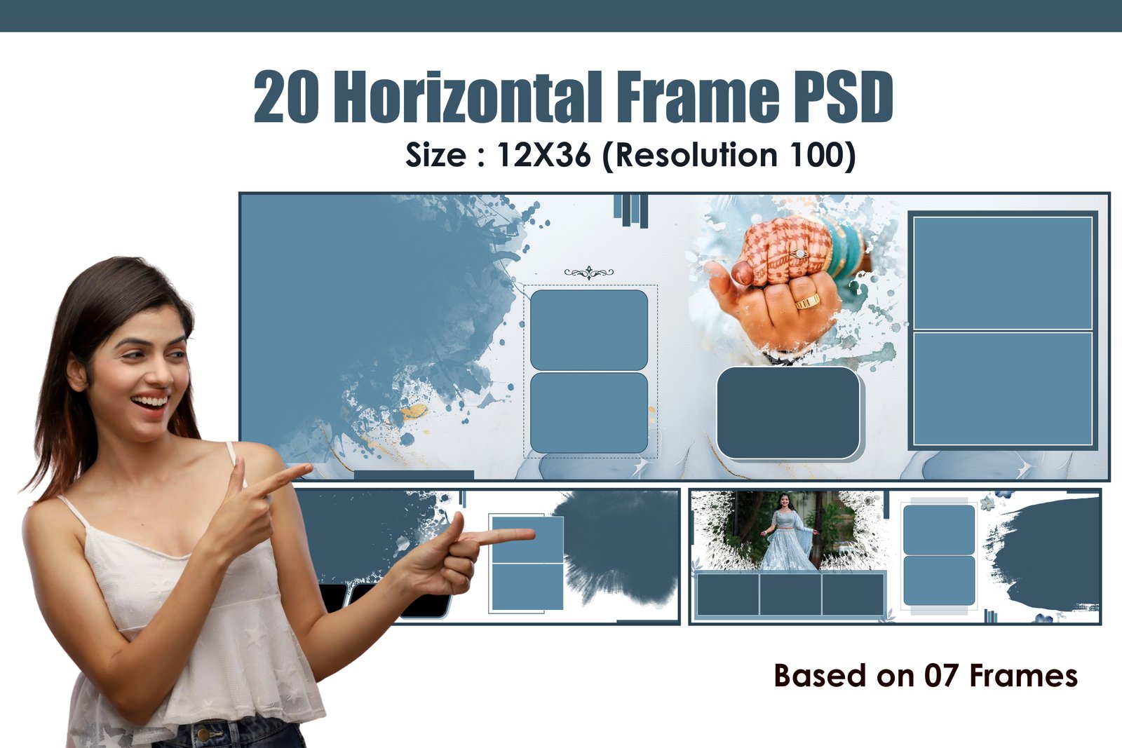 20 Sheet 12x36 Horizontal Frame PSD